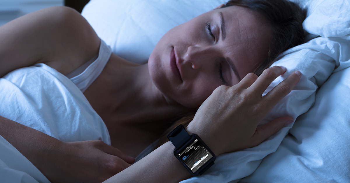 Woman Using Sleep Technology