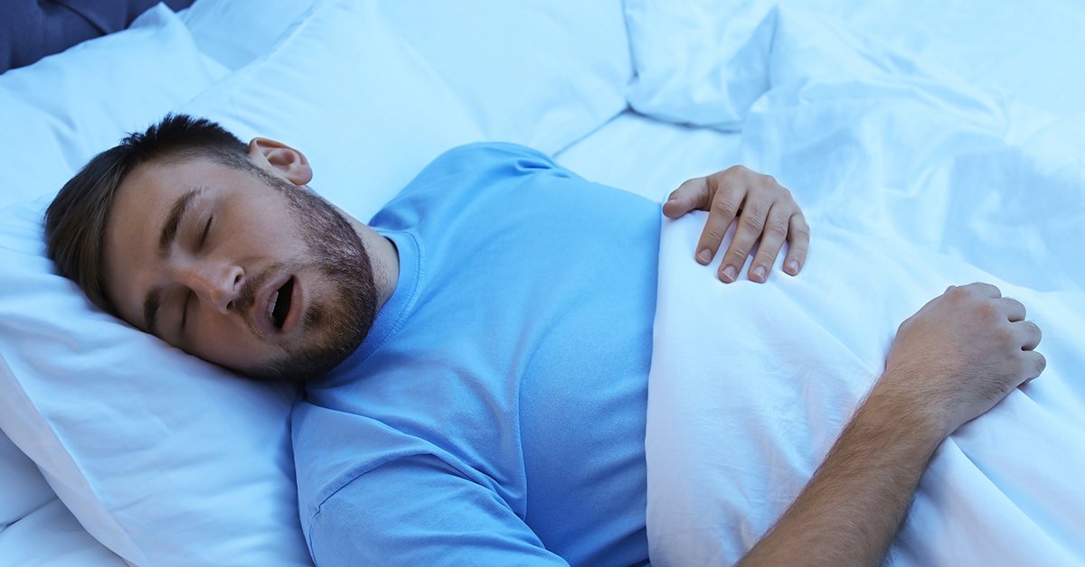 Man Snoring With Mouth Open