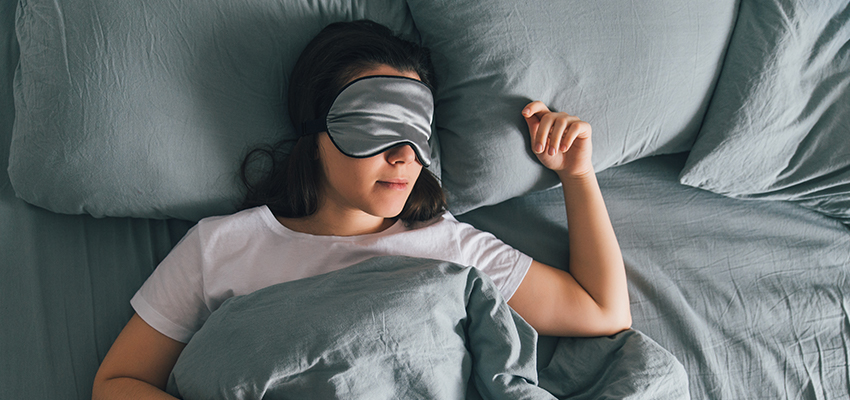 Woman Sleeping During Day With Eye Mask